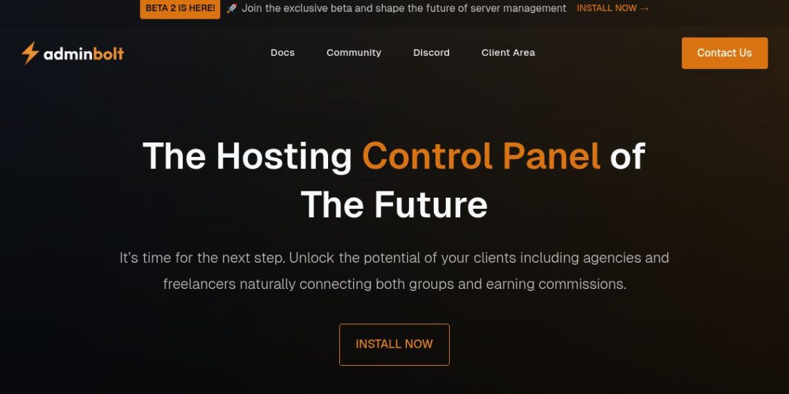Adminbolt Beta Launches to Give Hosting Providers Control and New Revenue