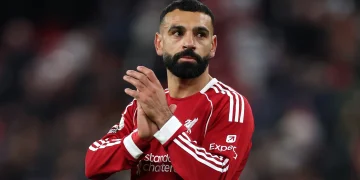 Mohamen Salah in a Liverpool jersey