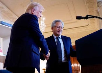 US President Donald Trump with NVidia CEO