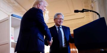 US President Donald Trump with NVidia CEO