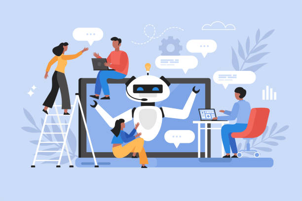 Illustration of artificial intelligence technology in business applications
