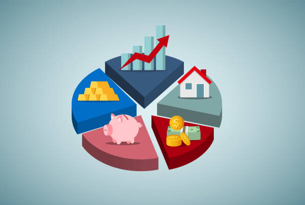 Vector illustration of diversified asset allocation