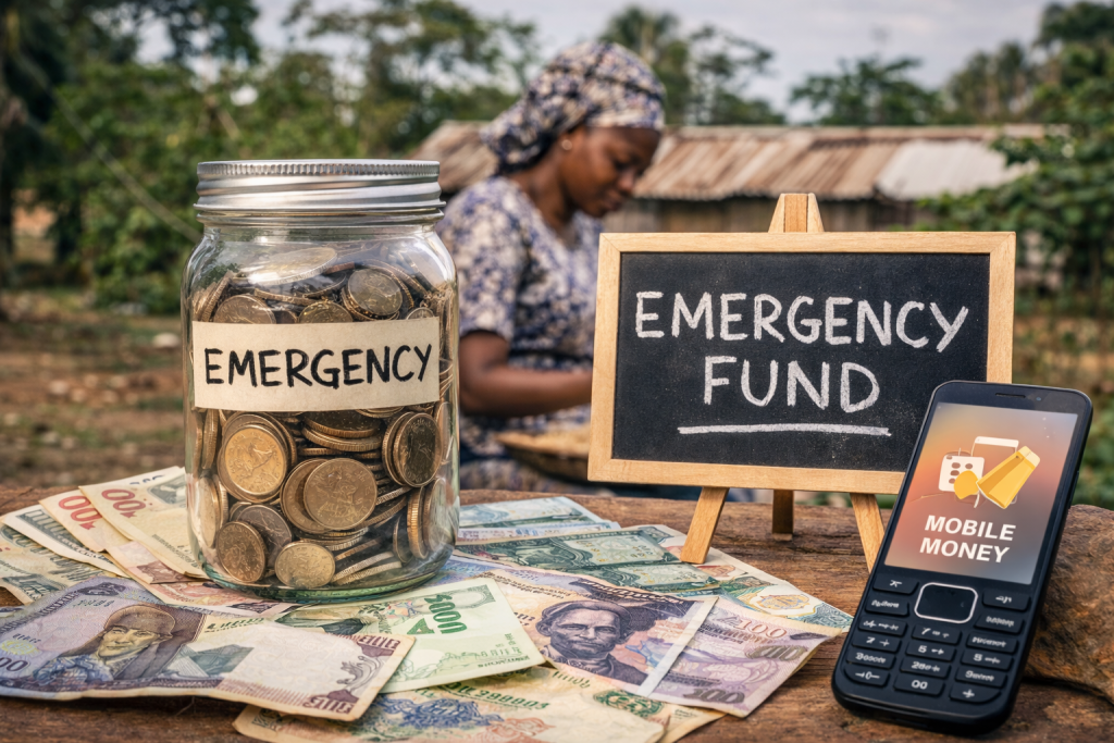 Building an emergency fund on a low income in Africa using small savings, mobile money, and household budgetry