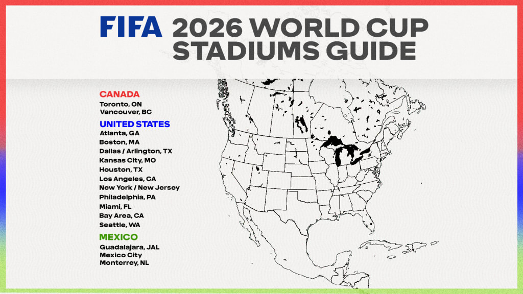 2026 World Cup stadium map