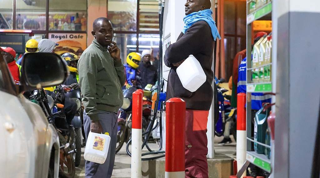 Kenyans queue at a Nairobi petrol station as fuel prices hit record highs in April 2026 after EPRA’s latest review