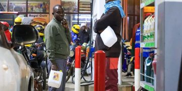Kenyans queue at a Nairobi petrol station as fuel prices hit record highs in April 2026 after EPRA’s latest review
