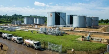 Kenya fuel storage depot with tanker trucks under the G-to-G fuel import system