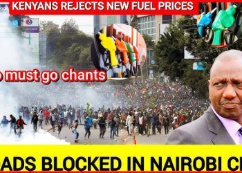 Protesters clash with police in Nairobi CBD during June 2024 Finance Bill protests with tear gas and blocked roads
