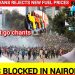 Protesters clash with police in Nairobi CBD during June 2024 Finance Bill protests with tear gas and blocked roads
