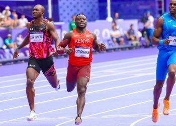 Ferdinand Omanyala sprinting to victory in 100m race at Addis Ababa Grand Prix after clocking 9.98 seconds