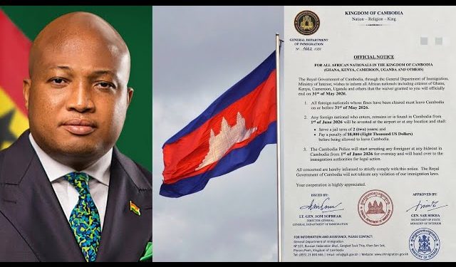alt="Cambodia orders deportation of citizens from Ghana, Kenya, Uganda, Cameroon and other African countries in 2026"