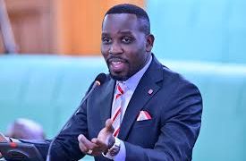 alt="Joel Ssenyonyi, Leader of the Opposition in Uganda's 12th Parliament, addressing Parliament"