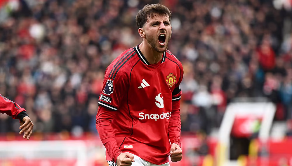 Manchester United player celebrating passionately during a Premier League match ahead of the Sunderland vs Manchester United preview