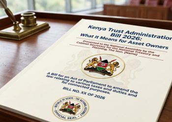 Kenya Trust Administration Bill 2026 document on wooden desk