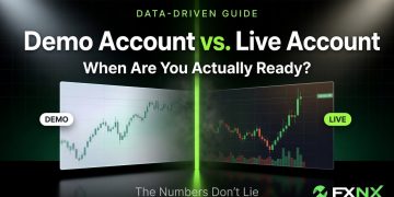 Demo account vs live account comparison – charts showing practice versus real trading readiness