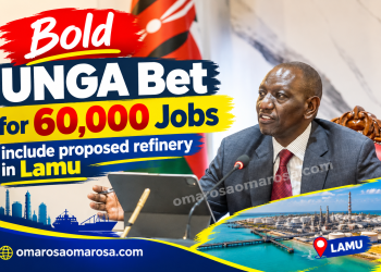 UNGA proposal for 60,000 jobs including a proposed refinery in Lamu, Kenya.